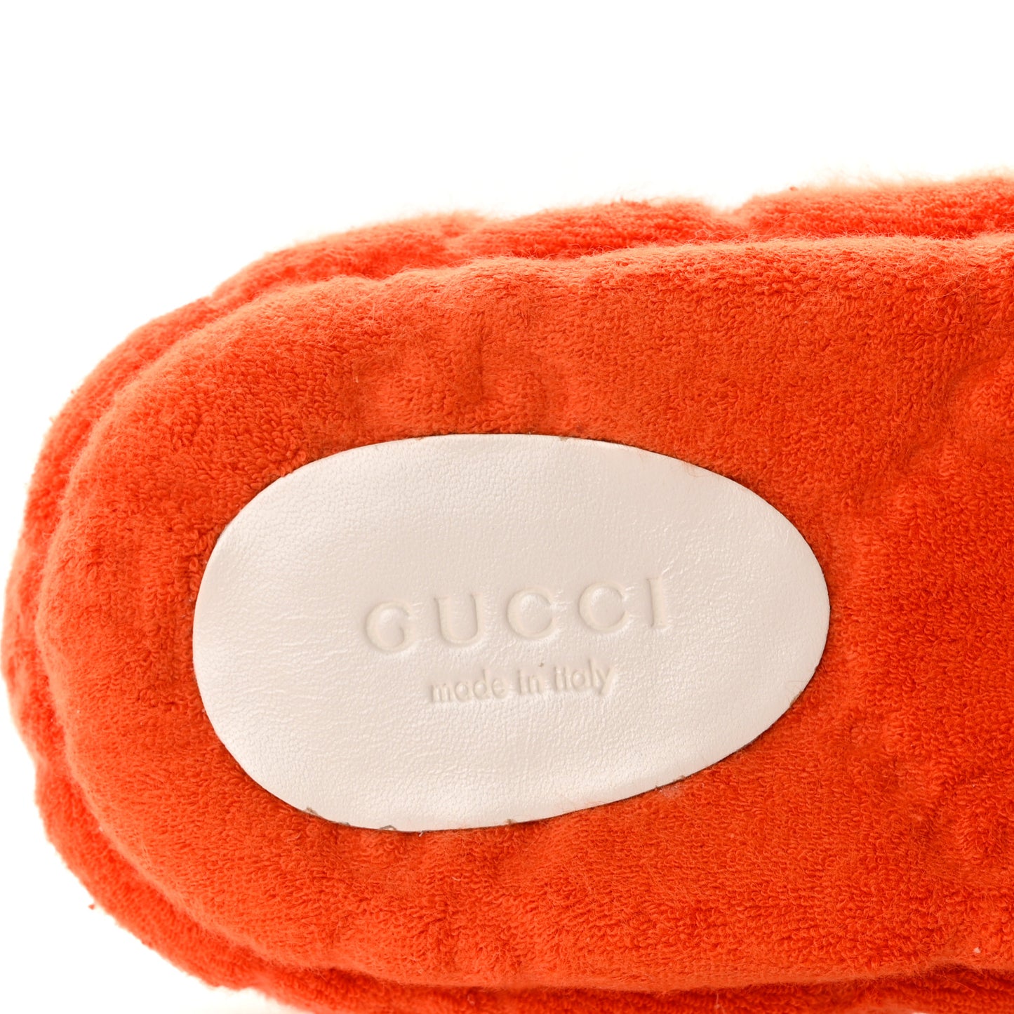 Terry Cloth GG Monogram Angelina Platform 55mm Slide Sandals 38 Deep Orange