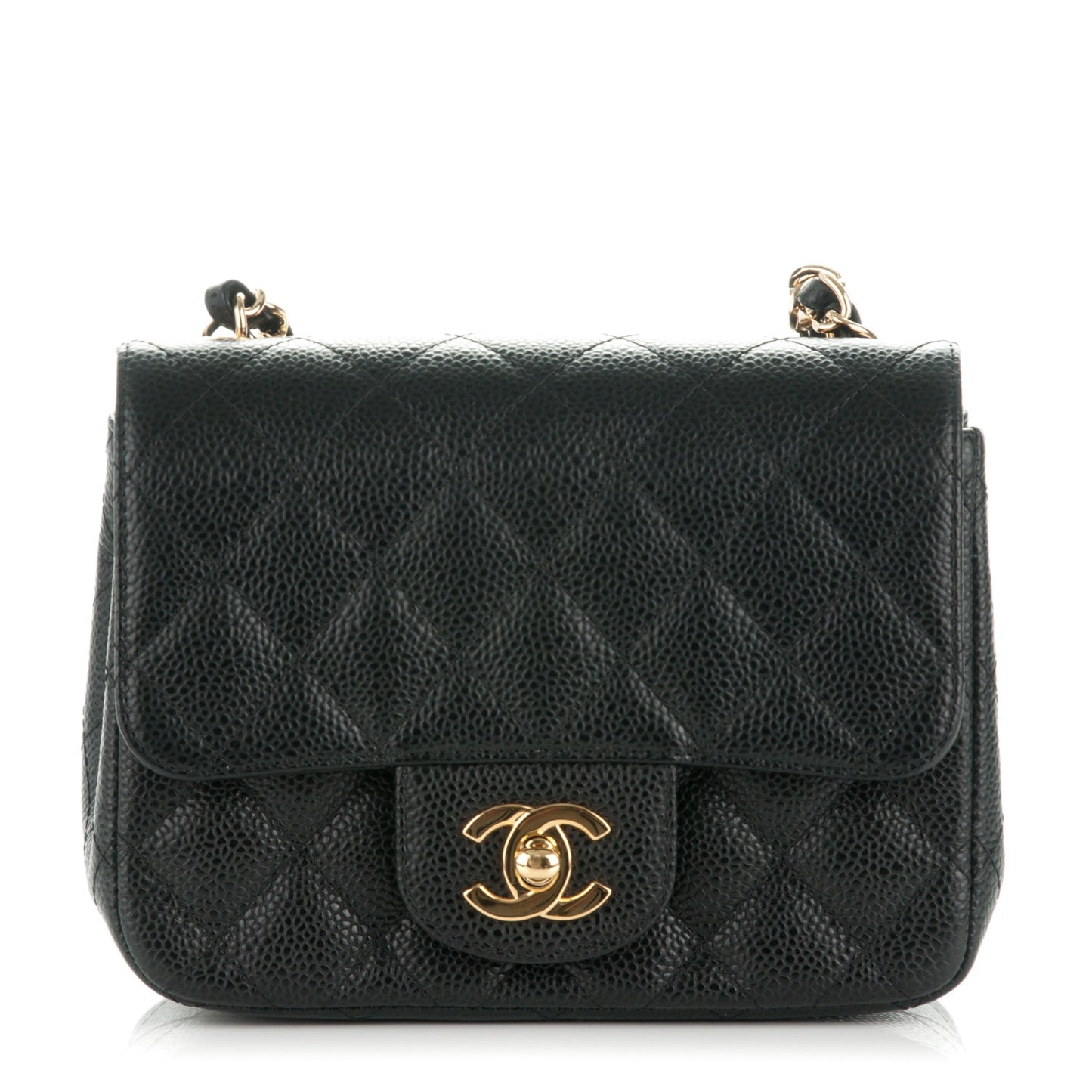 Caviar Quilted Mini Square Flap Black