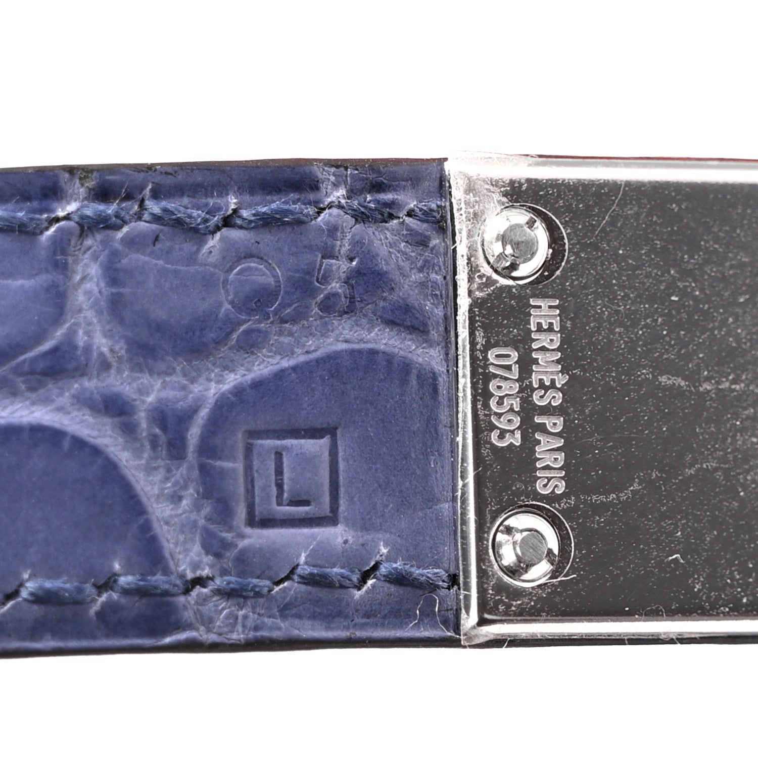 Hermes Matte Porosus Crocodile 18K White Gold Diamond Birkin 35 Bleu Brighton 7 of 26