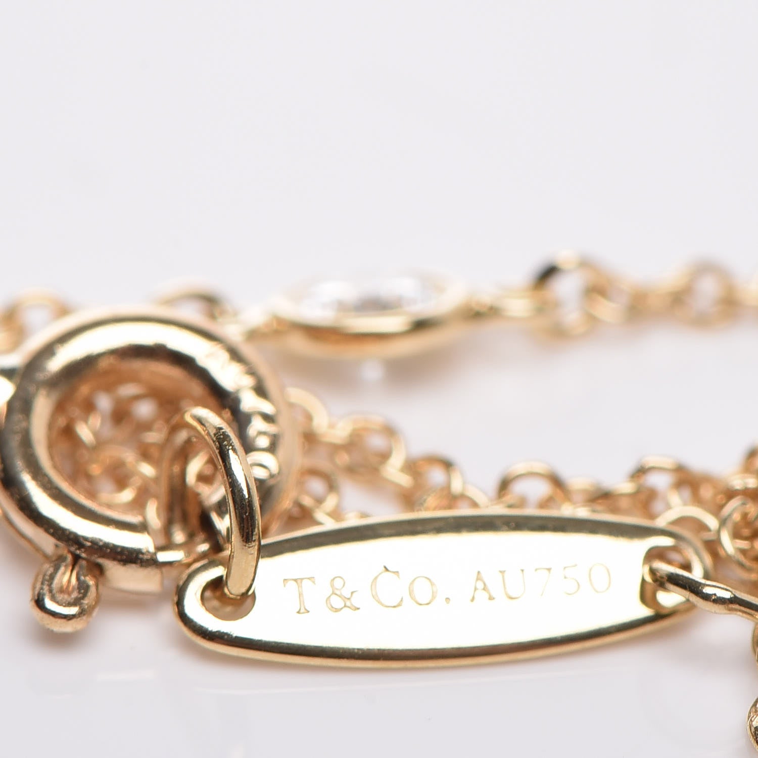 Tiffany 18K Yellow Gold Diamond .15ctw Elsa Peretti Diamonds by the Yard Station Bracelet 4 of 6