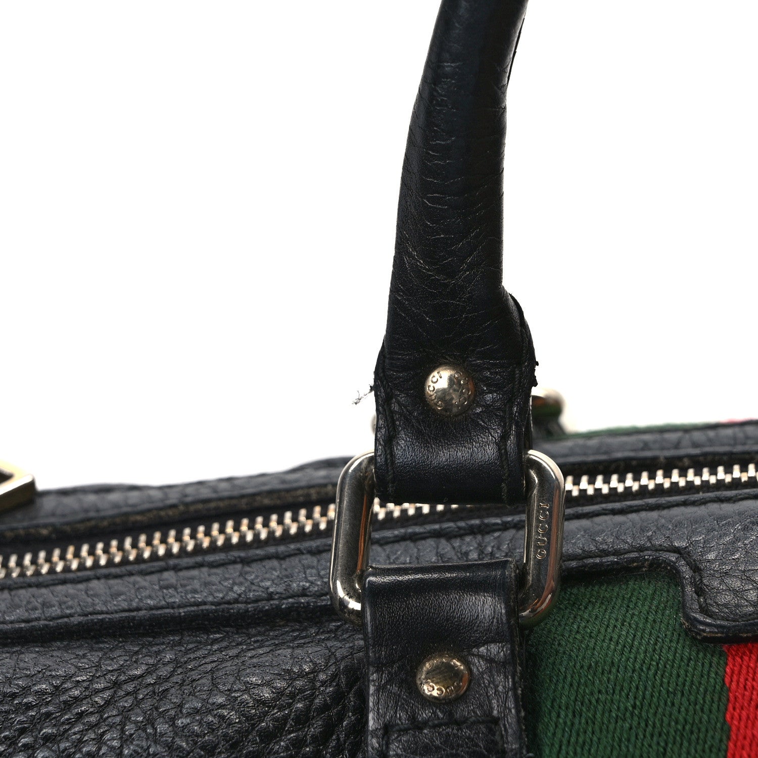 Gucci Calfskin Vintage Web Medium Boston Black 13 of 17