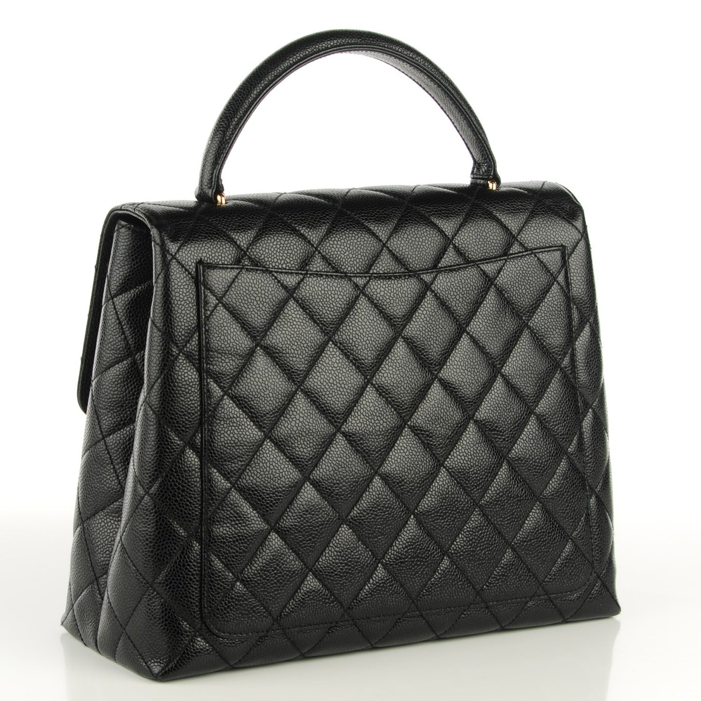 Caviar Quilted Jumbo Kelly Flap Black