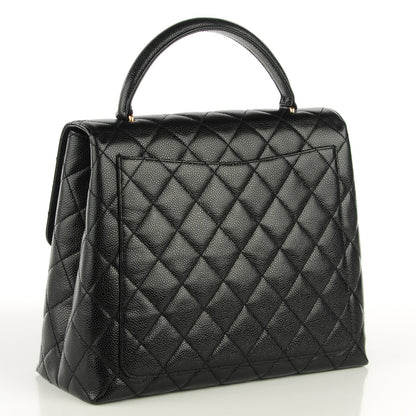 Chanel Caviar Quilted Jumbo Kelly Flap Black 3 of 9