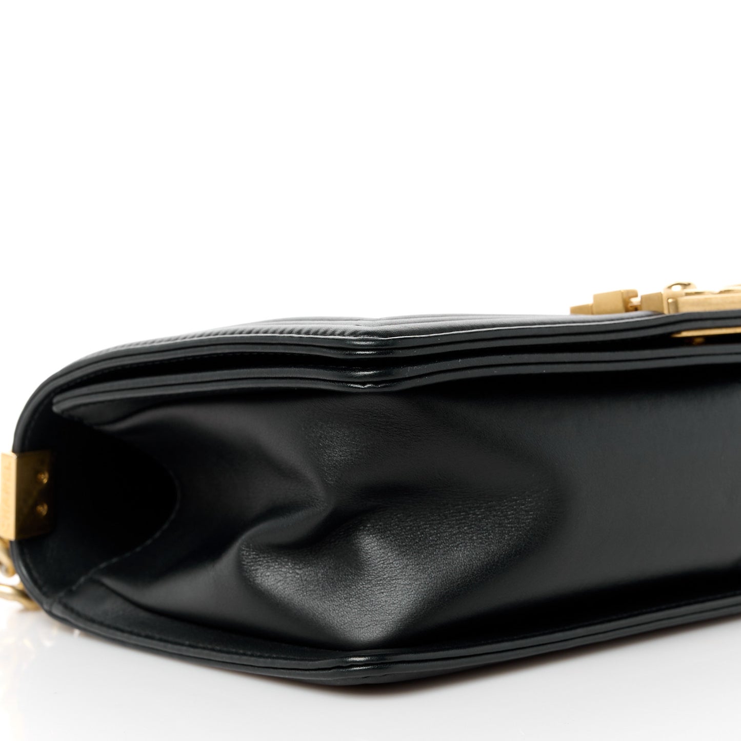 Caviar Suede Calfskin Chevron Medium Boy Flap Black