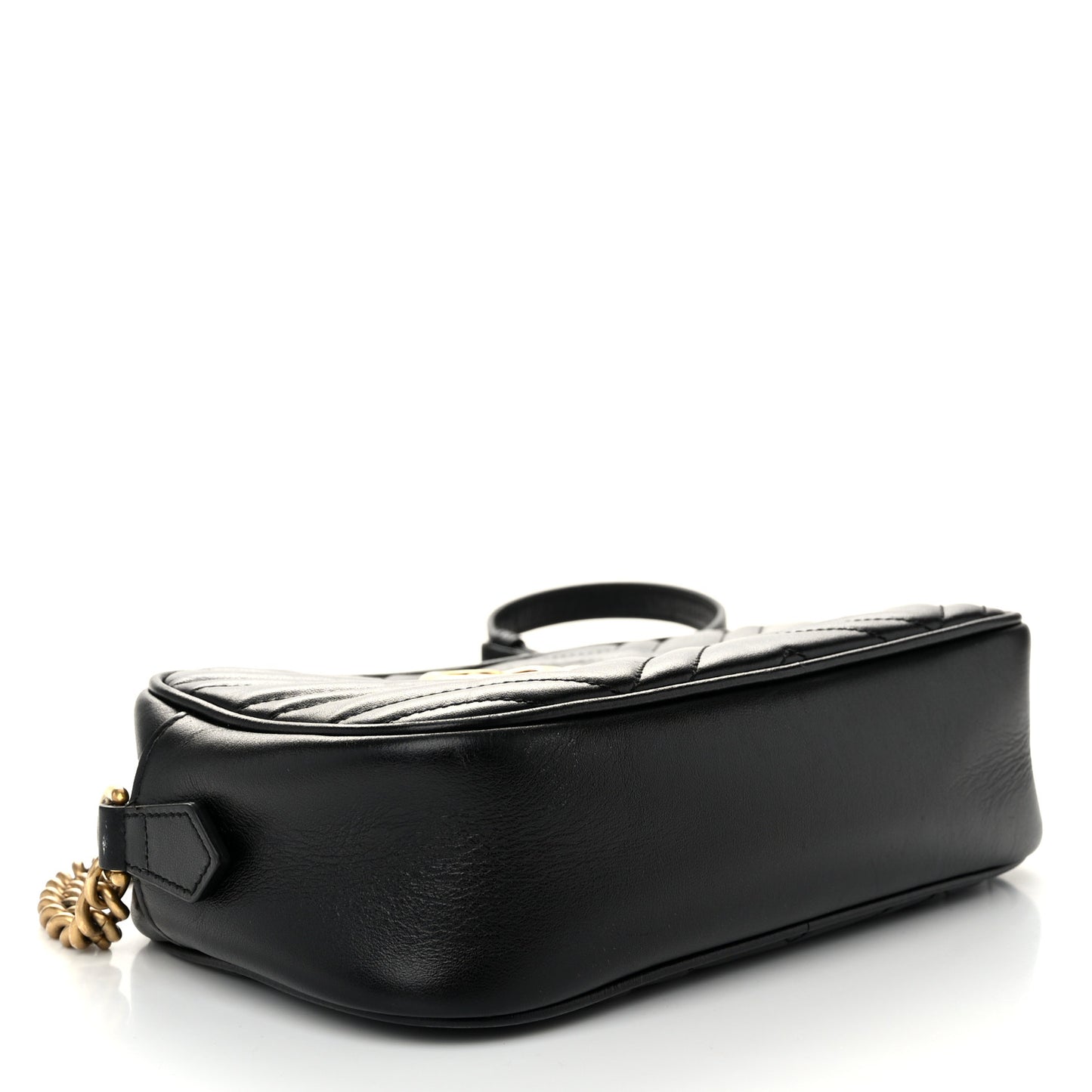 Calfskin Matelasse Small GG Marmont Chain Shoulder Bag Black