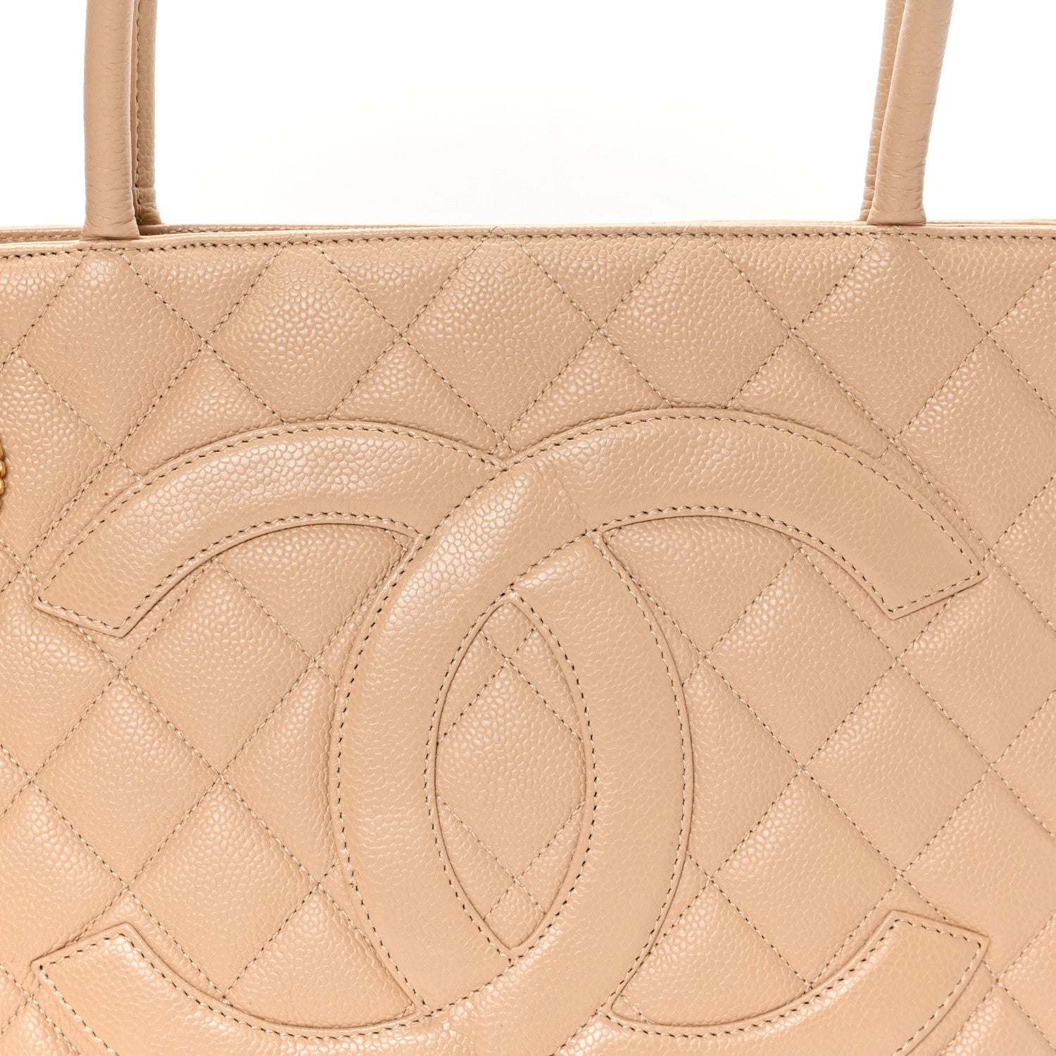 Chanel Caviar Quilted Medallion Tote Beige 8 of 12