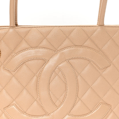 Chanel Caviar Quilted Medallion Tote Beige 8 of 12