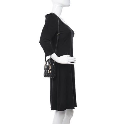 Christian Dior Lambskin Cannage Micro Lady Dior Black 2 of 14