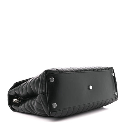 Saint Laurent Calfskin Y Quilted Monogram Large Loulou Chain Satchel Black 4 of 11