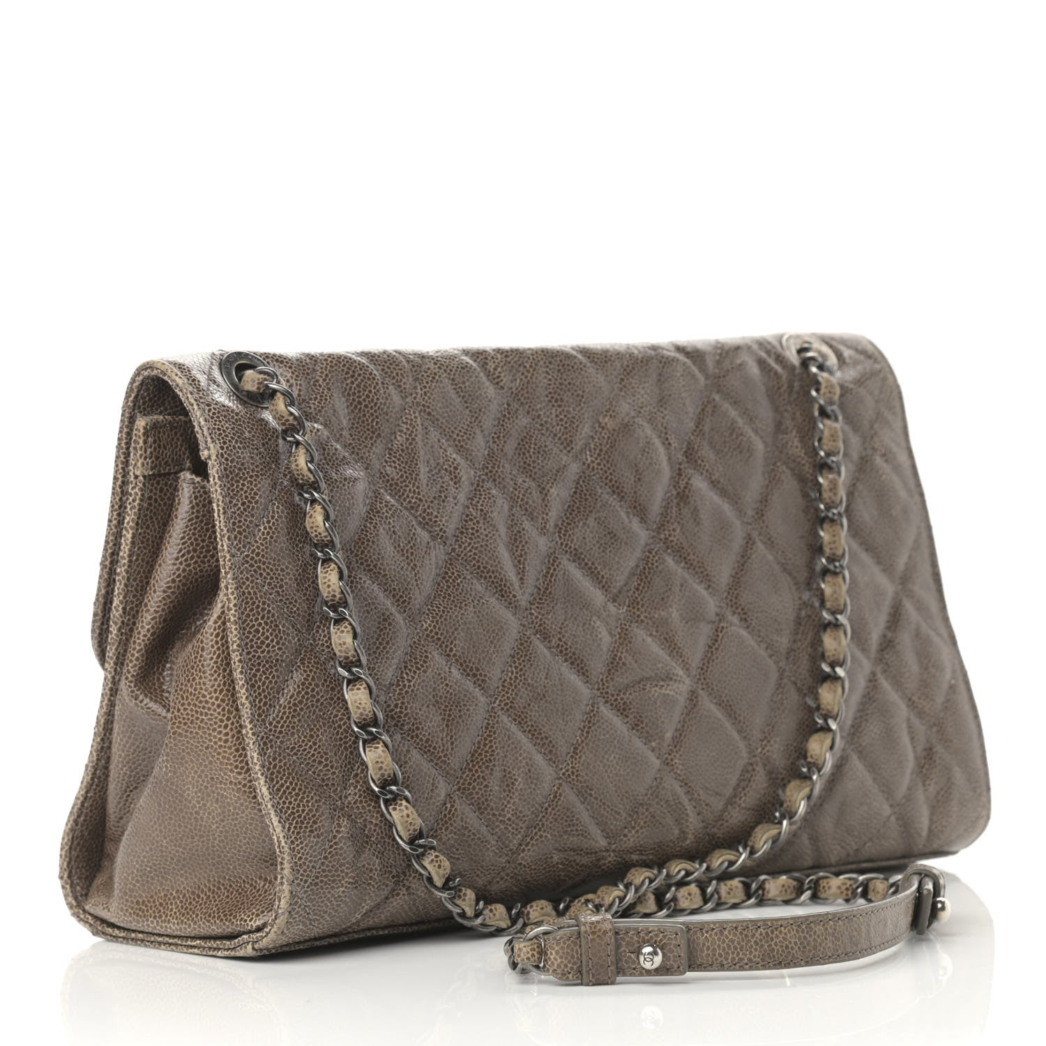 Chanel Crumpled Grained Calfskin Jumbo CC Crave Flap Beige 3 of 15
