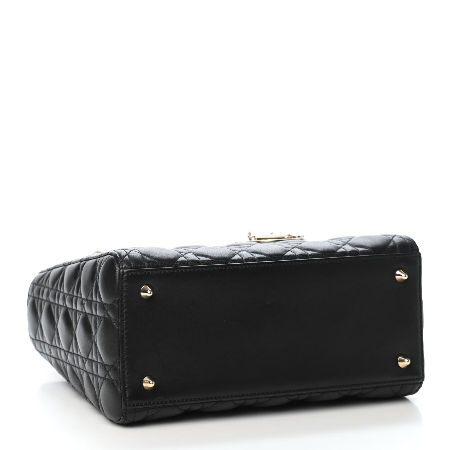 Christian Dior Lambskin Cannage Medium Lady Dior Black 3 of 4
