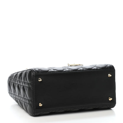 Christian Dior Lambskin Cannage Medium Lady Dior Black 3 of 4
