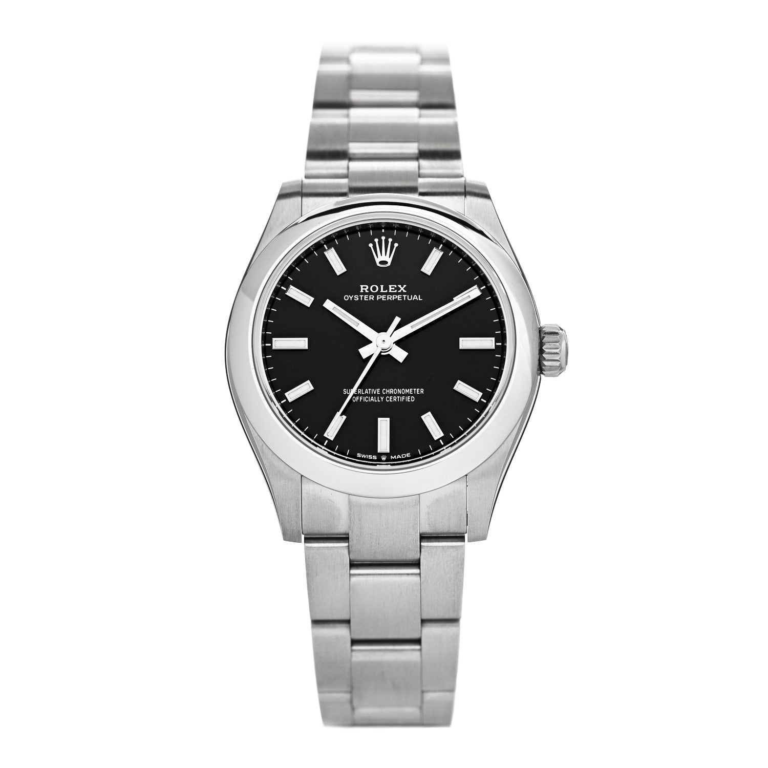 Rolex Stainless Steel 31mm Oyster Perpetual Watch Bright Black 277200 1 of 5
