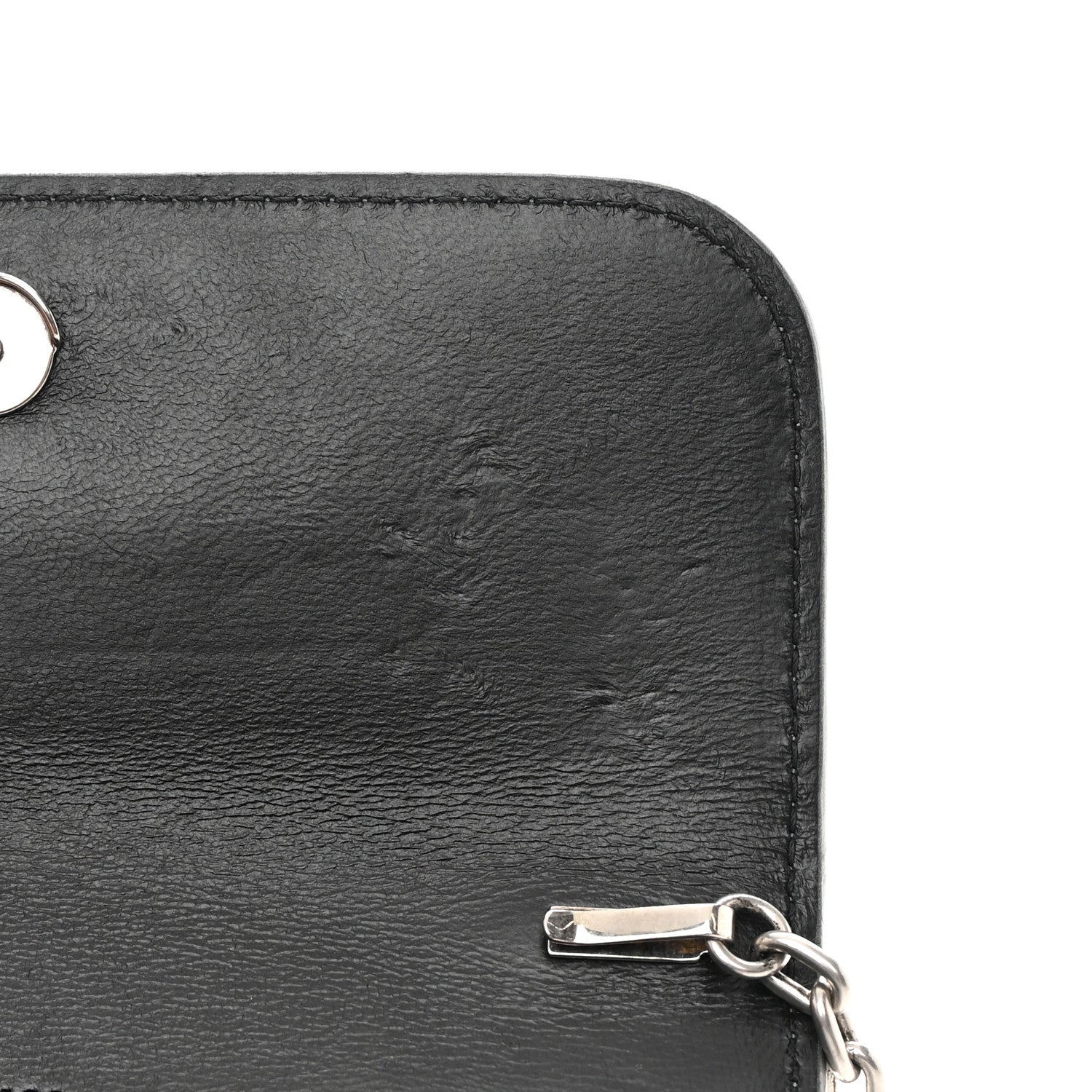 Balenciaga Metallic Extra Supple Calfskin Crocodile Embossed Gossip Wallet On Chain Silver 11 of 16
