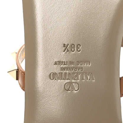 Valentino Garavani Nappa Rockstud Caged Flat Slide Sandals 38.5 Almond 8 of 11