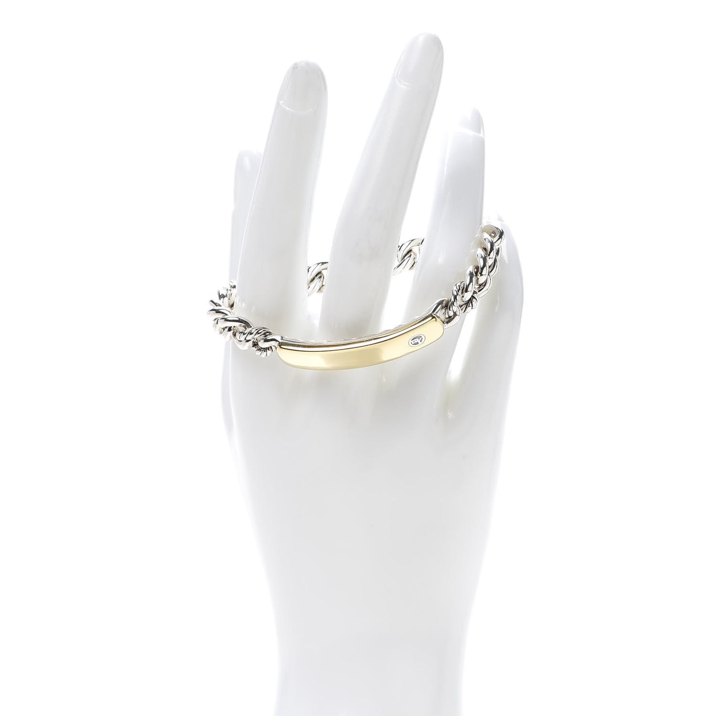 Sterling Silver 18K Yellow Gold Belmont Curb Link ID Bracelet