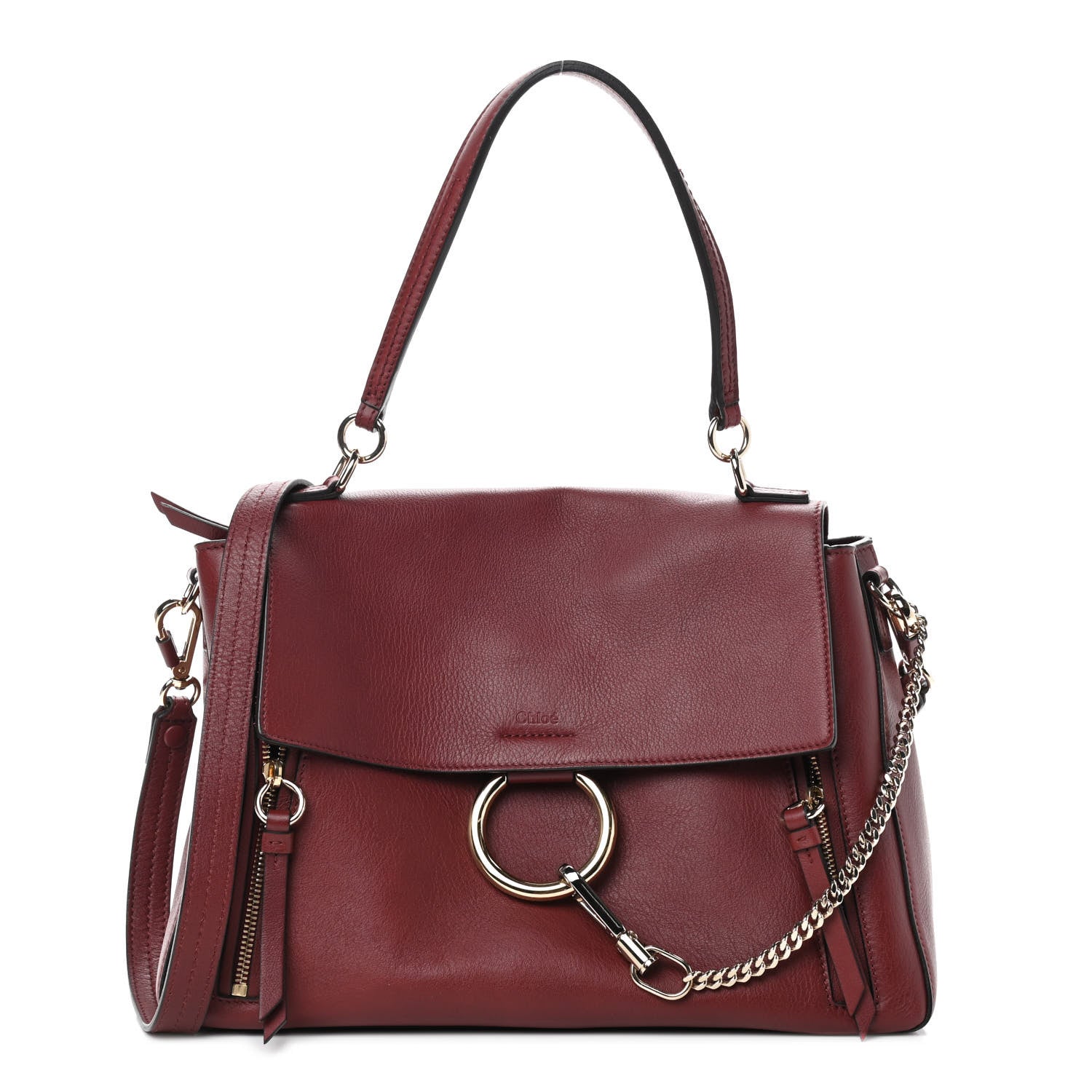 Chloe Calfskin Medium Faye Day Shoulder Bag Sienna Red 1 of 8