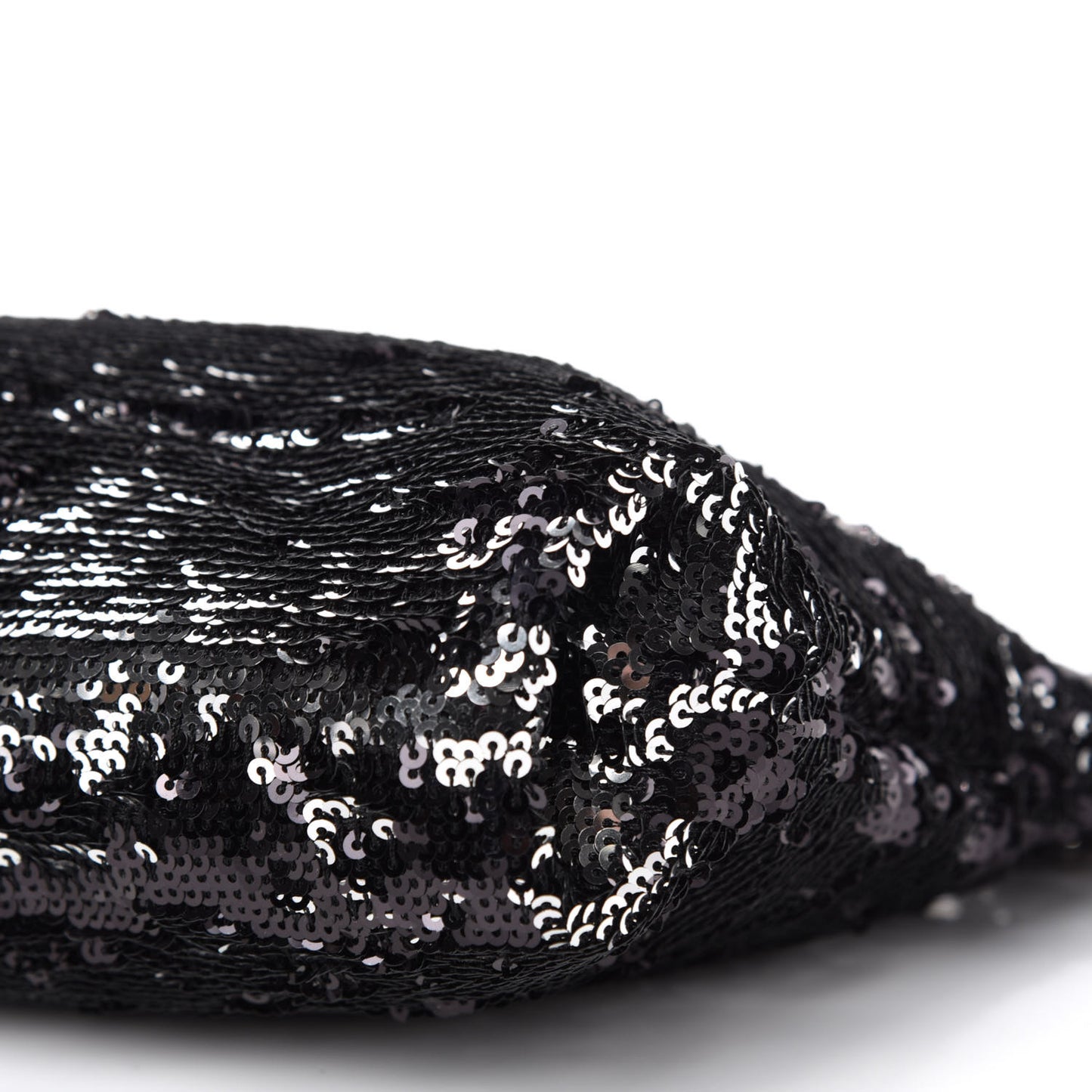 Sequin Callie Tasseled Clutch Black Silver
