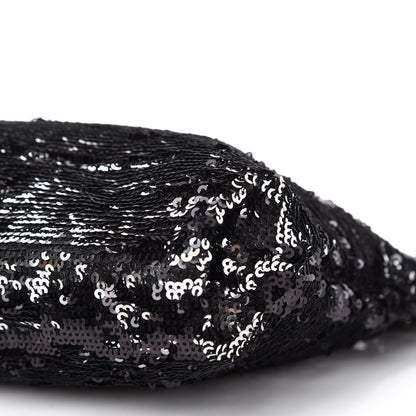 Jimmy Choo Sequin Callie Tasseled Clutch Black Silver 7 of 9