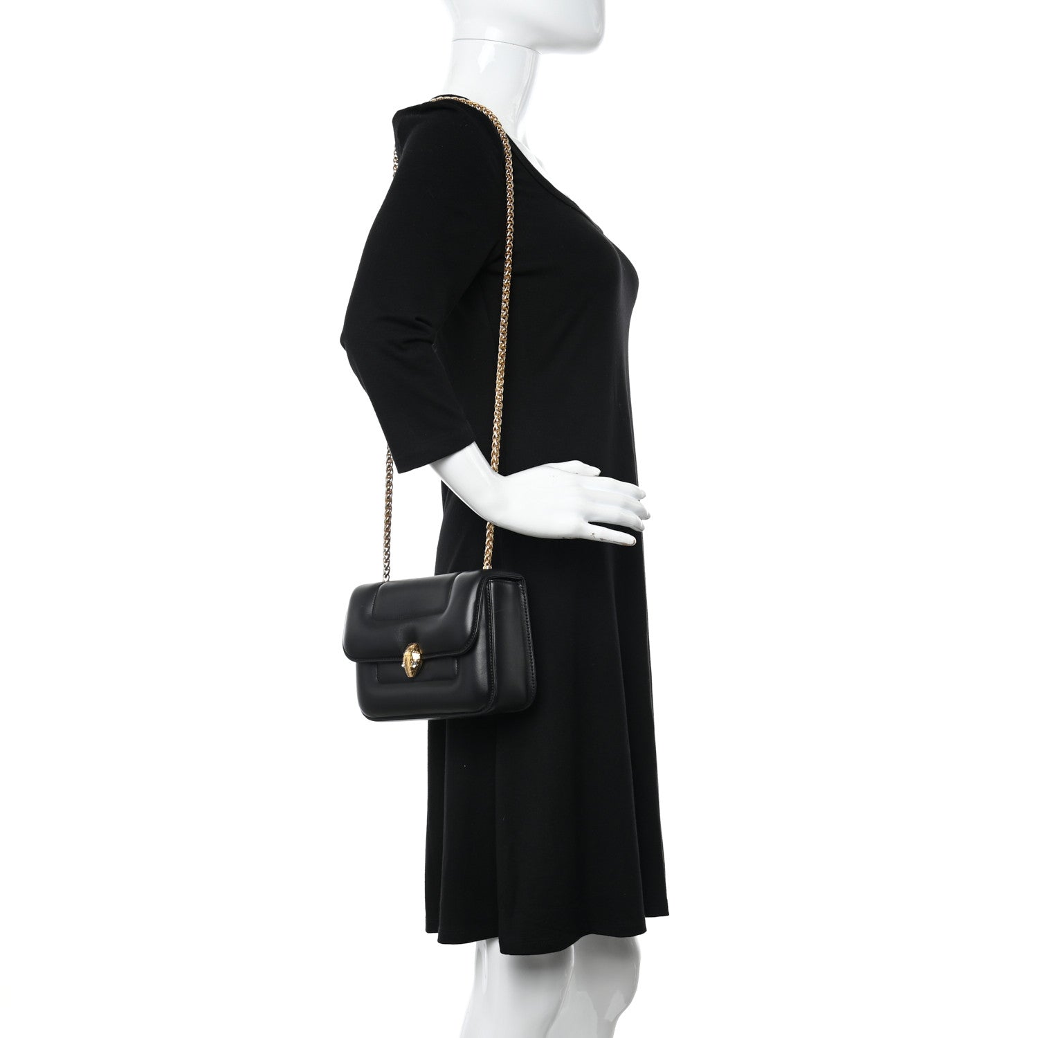 Bulgari x Mary Katrantzou Calfskin Serpenti Metamorphosis Top Handle Bag Black 2 of 10