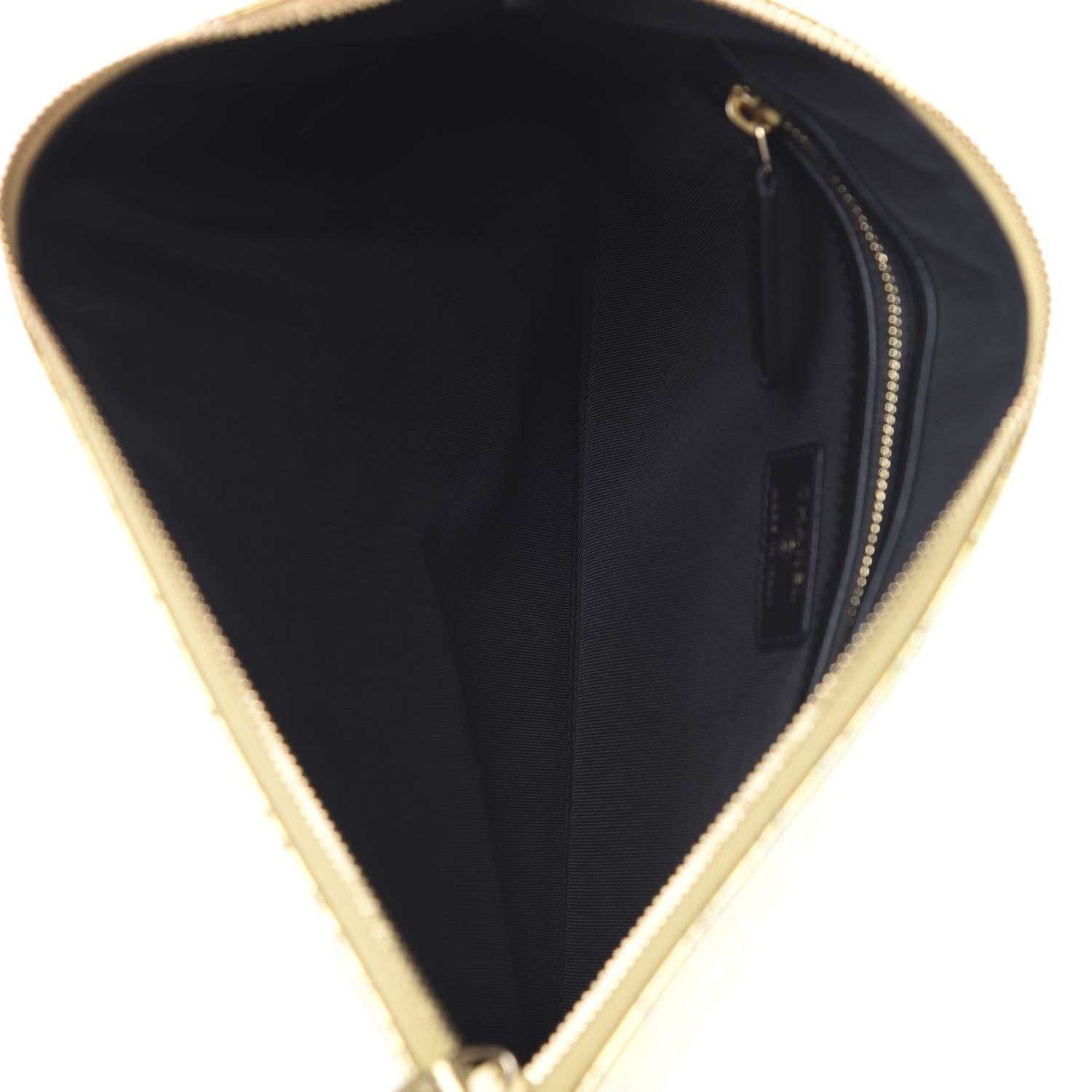 Chanel Metallic Crocodile Calfskin Embossed Medium Cocodile Cosmetic Case Gold 4 of 7