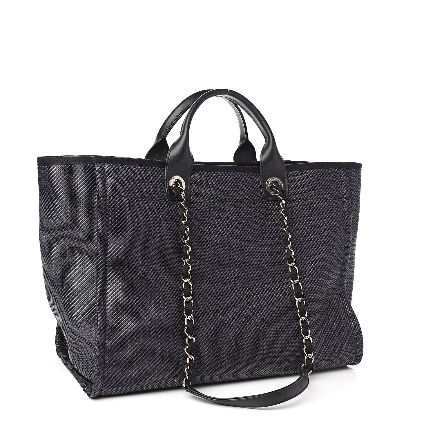 Chanel Mixed Fibers Calfskin Medium Deauville Tote Black 2 of 9