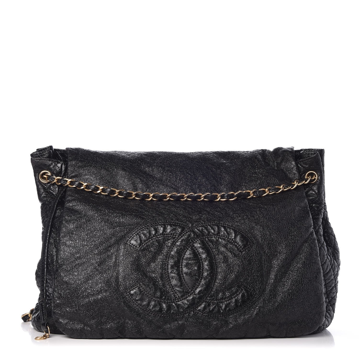 Chanel Vinyl XL Rock and Chain Flap Black 1 of 13