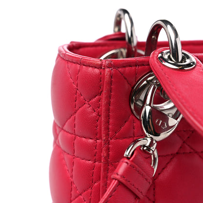Christian Dior Lambskin Cannage Mini Lady Dior Fuchsia 15 of 17
