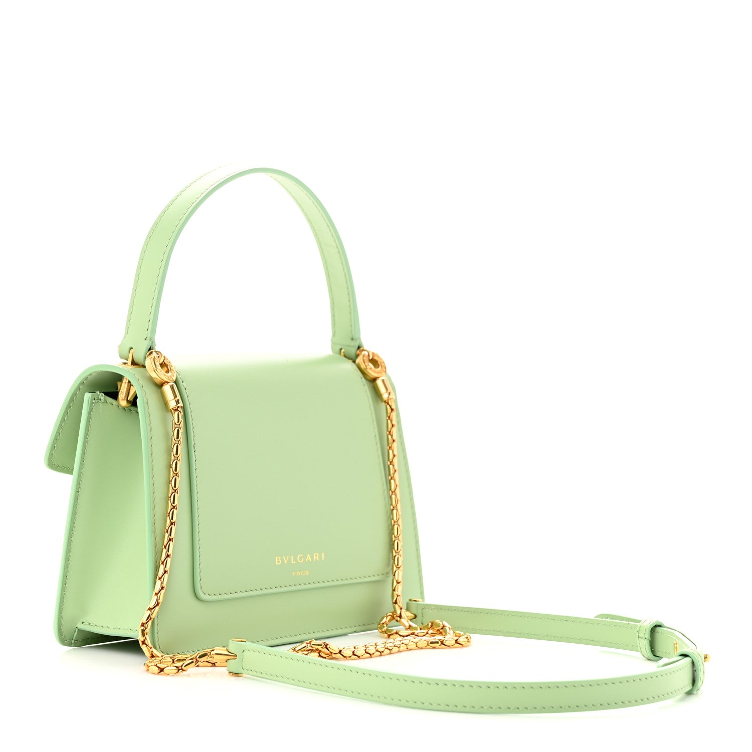 Bulgari x ALEXANDER WANG Calfskin Serpenti Top Handle Belt Bag Light Green 3 of 10