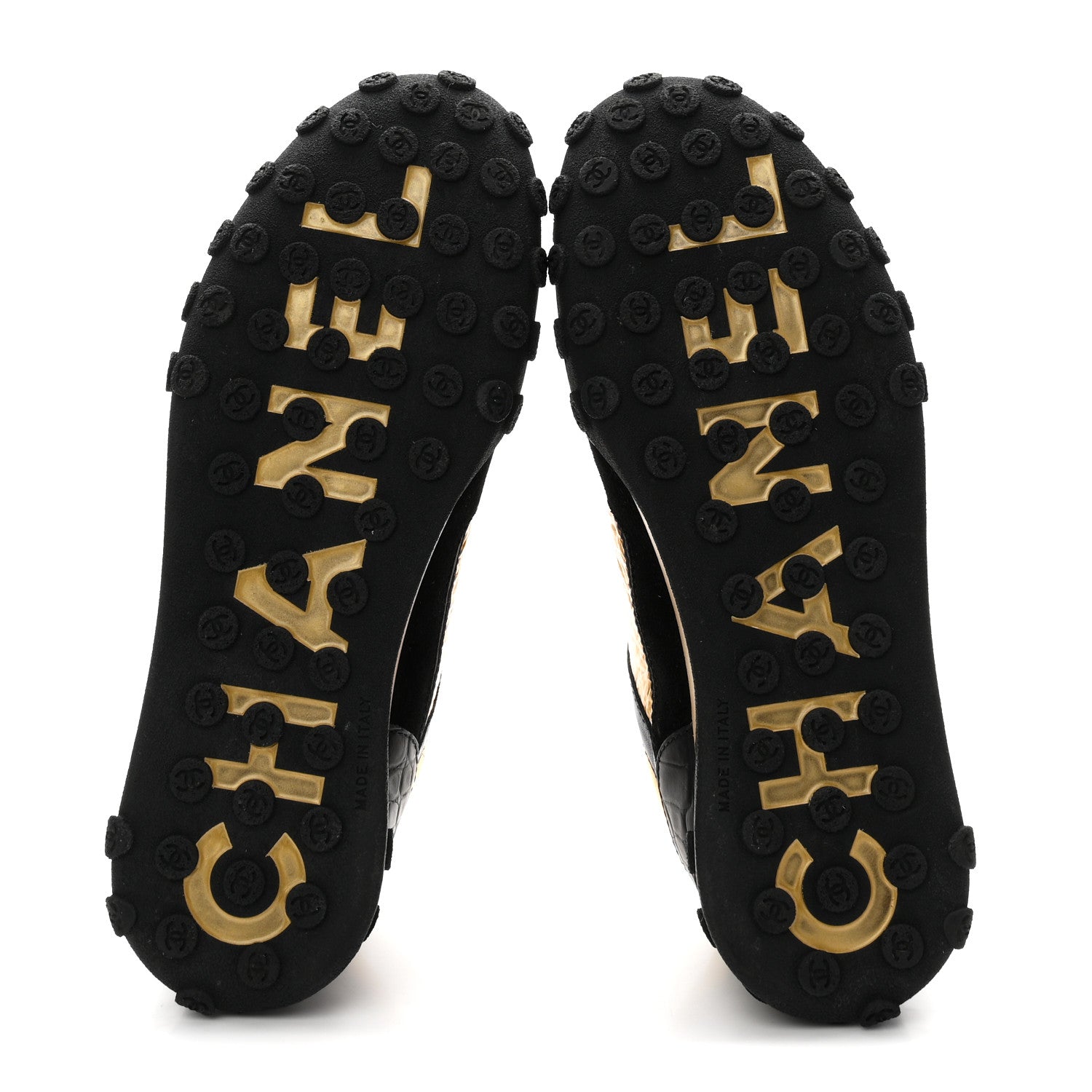 Chanel Metallic Fabric Calfskin Suede Crocodile Embossed CC