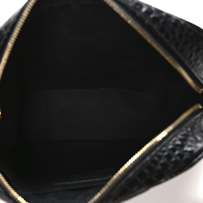 Saint Laurent Patent Calfskin Crocodile Embossed Monogram Lou Camera Bag Black 5 of 12