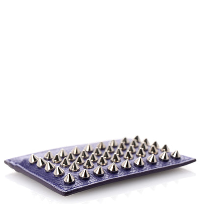 Christian Louboutin Calfskin Paris Spikes Kios Card Holder Purple 4 of 10