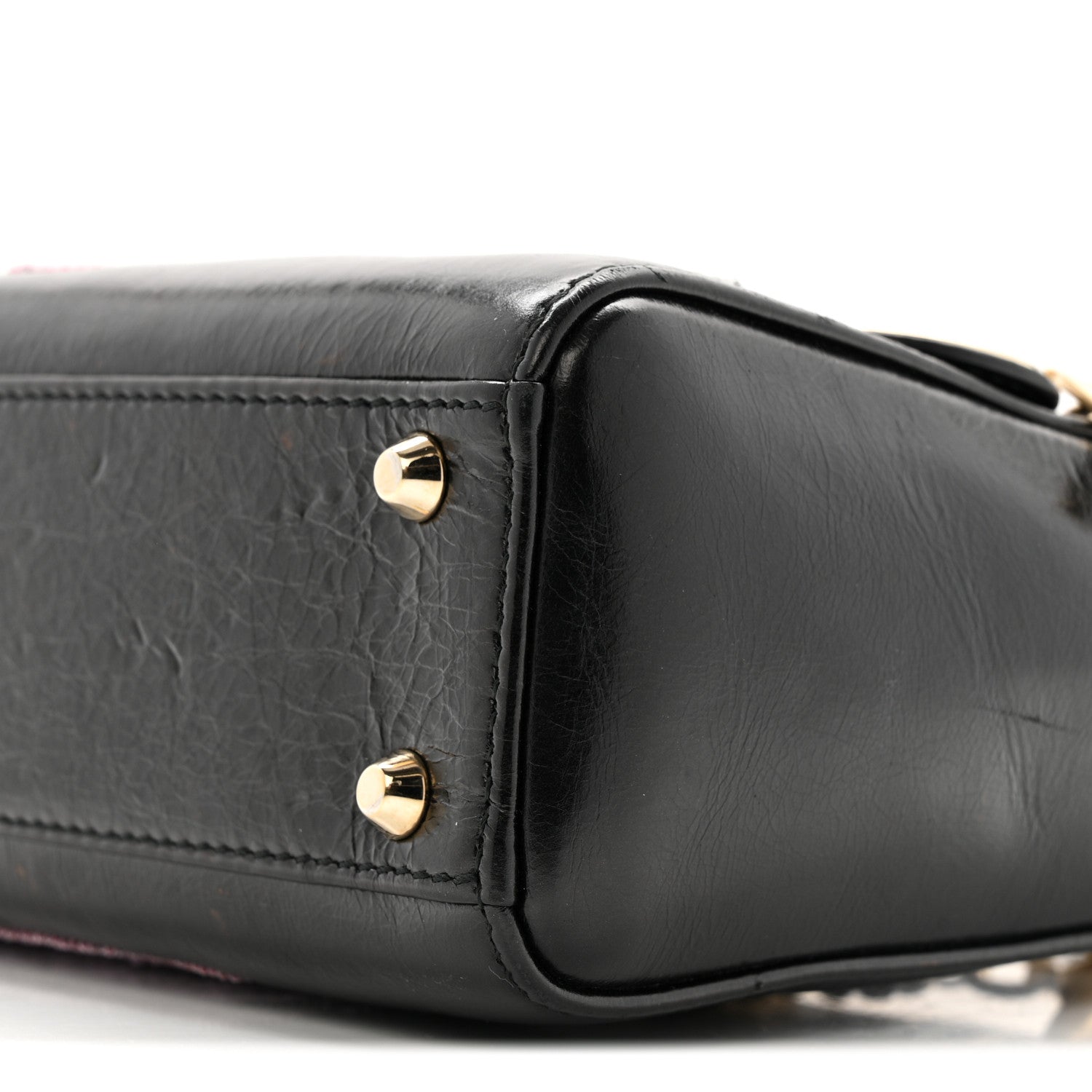Christian Dior Calfskin Beaded Mini Lady Dior Black 9 of 11