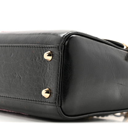 Christian Dior Calfskin Beaded Mini Lady Dior Black 9 of 11
