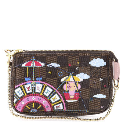 Louis Vuitton Damier Ebene 2020 Christmas Animation Big Wheel Mini Pochette Accessories Rose Ballerine 1 of 5