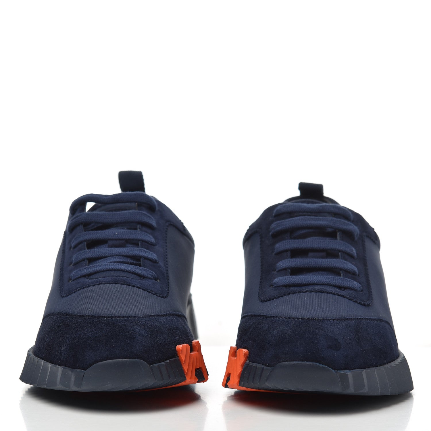 Hermes Technical Jersey Suede Goatskin Bouncing Sneakers 38 Marine 2 of 10