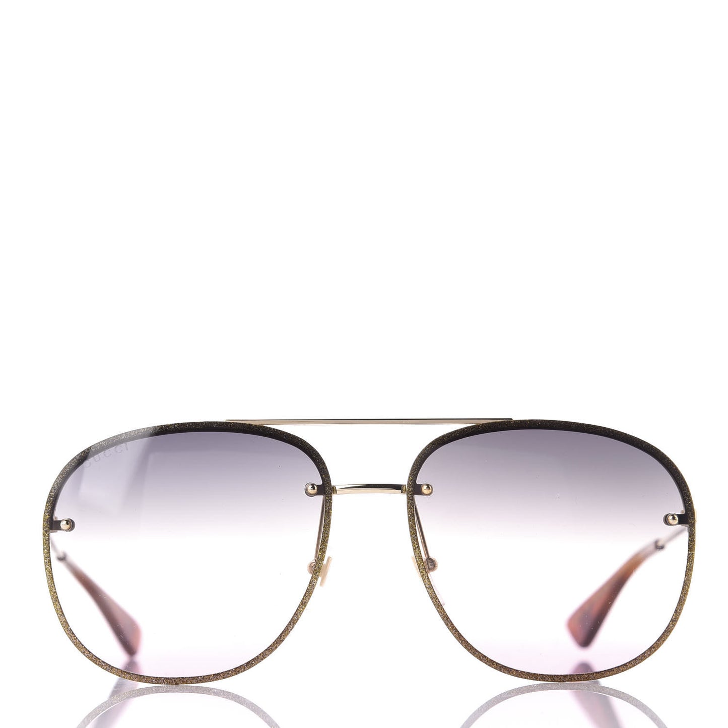 Metal Glitter Aviator Sunglasses G0227S Gold