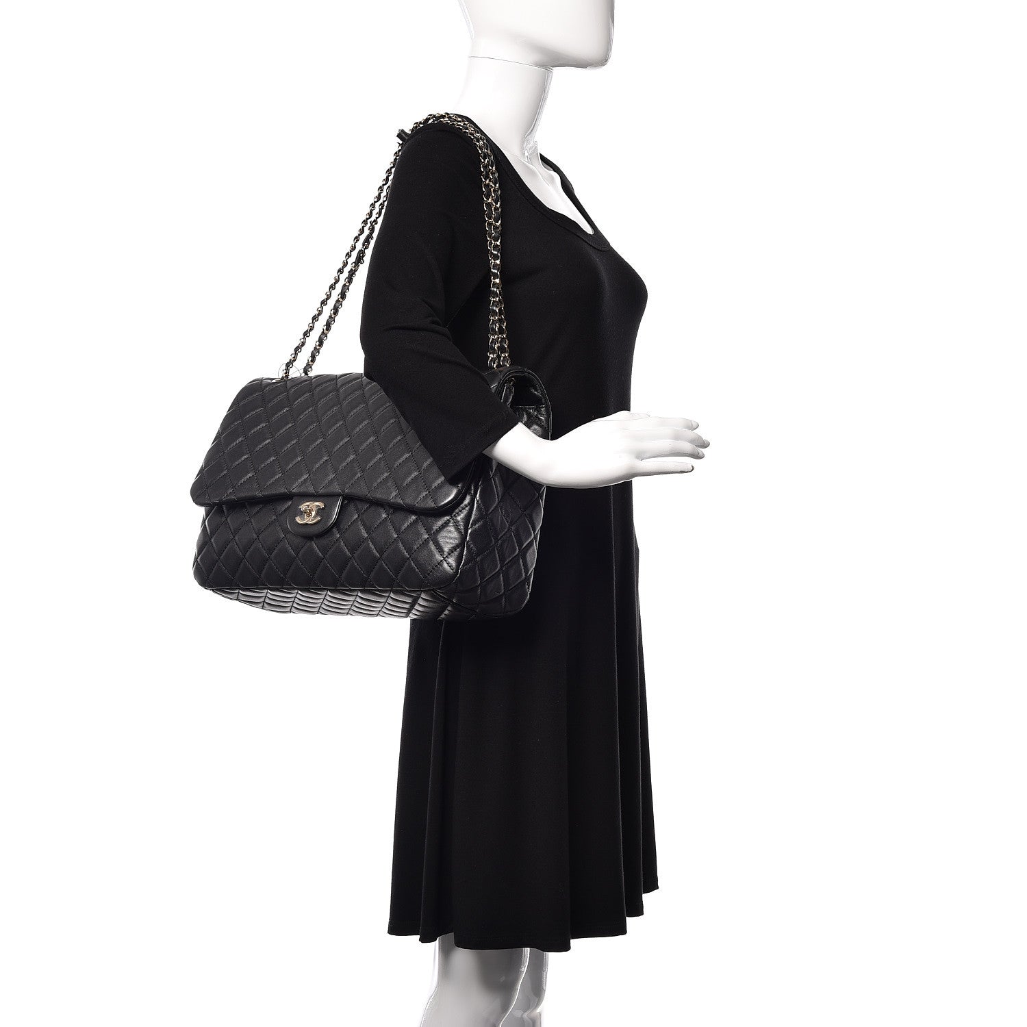 Chanel Calfskin Quilted Small XXL Travel Flap Bag Black 3 of 11