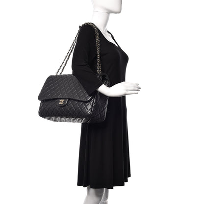 Chanel Calfskin Quilted Small XXL Travel Flap Bag Black 3 of 11