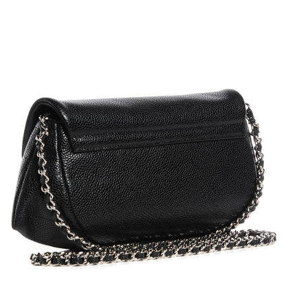 Chanel Caviar Half Moon Wallet On Chain WOC Black 3 of 9