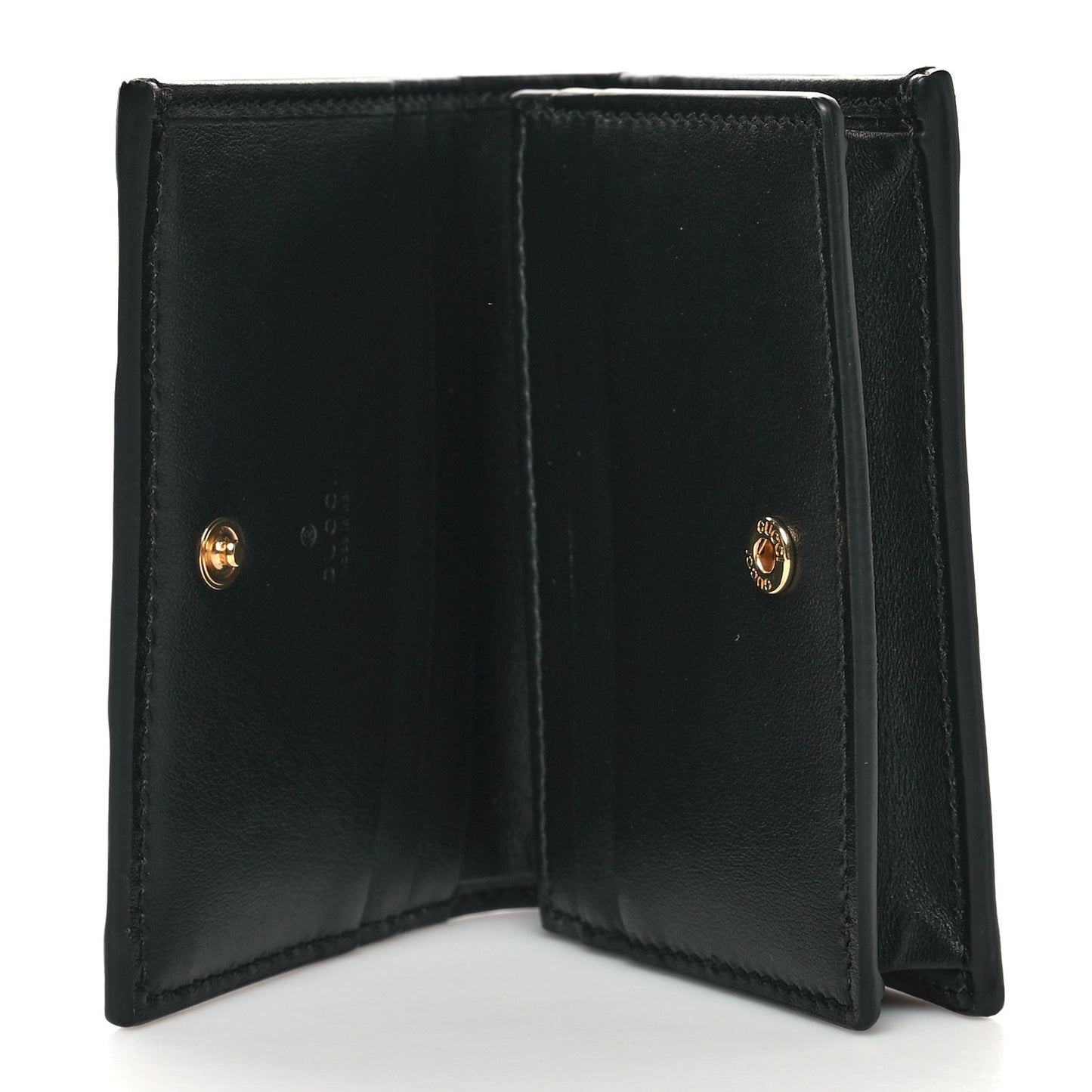 Calfskin GG Matelasse Card Case Wallet Black
