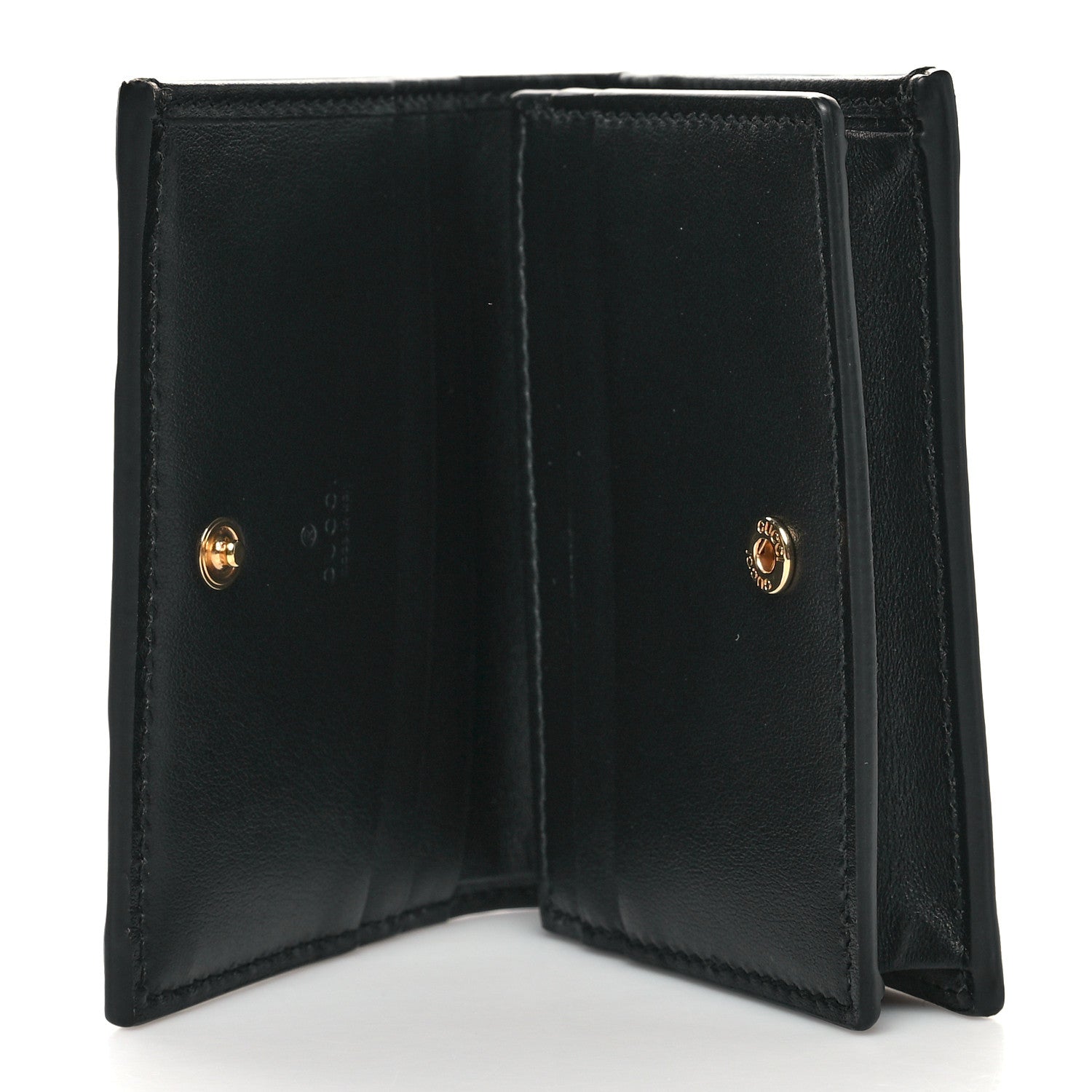 Gucci Calfskin GG Matelasse Card Case Wallet Black 5 of 9