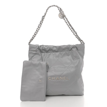 Chanel Shiny Calfskin Quilted Small Chanel 22 Grey 3 of 11
