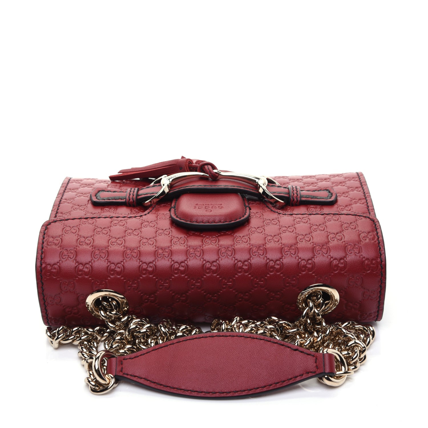 Gucci Soft Microguccissima Mini Emily Chain Shoulder Bag Rosso 10 of 11