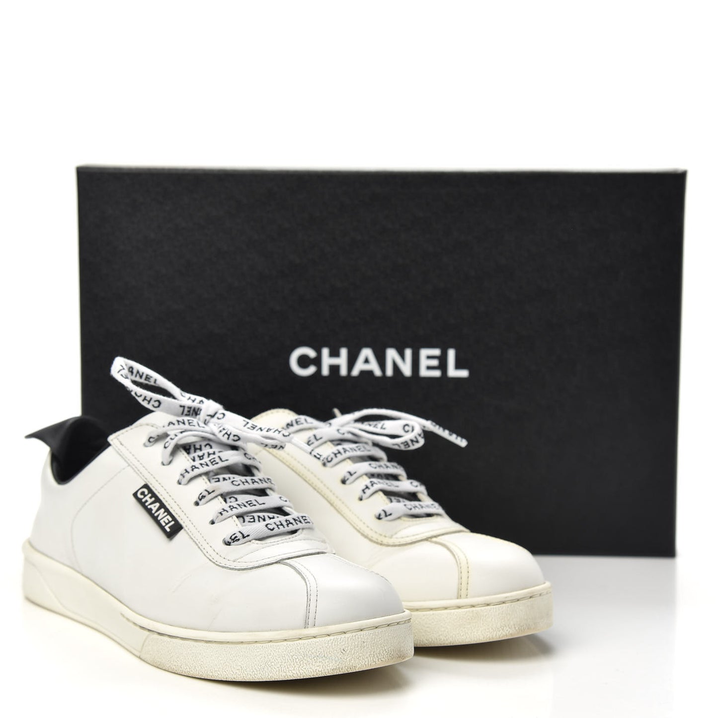 Calfskin CC Womens Sneakers 38.5 White