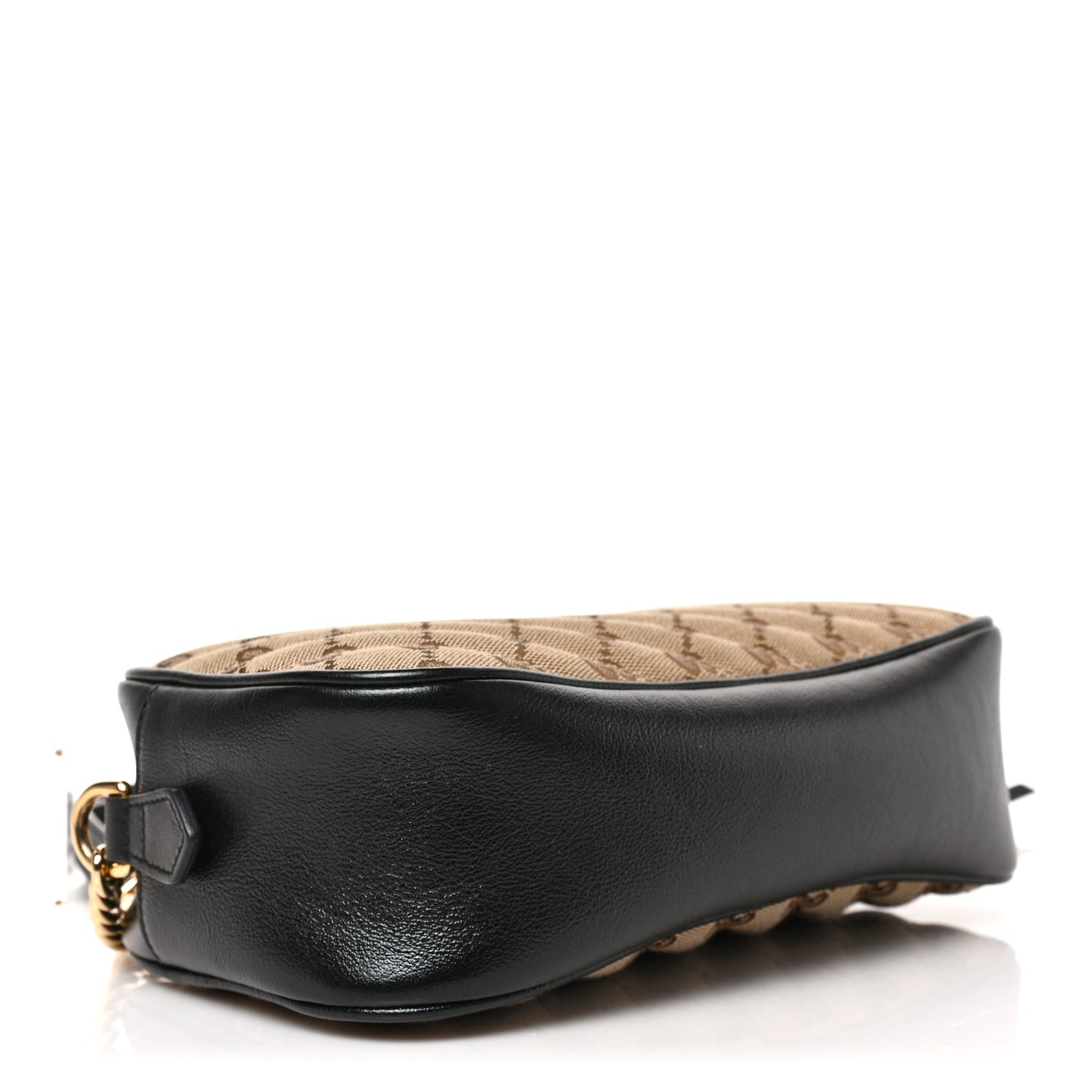 Monogram Matelasse Diagonal Small GG Marmont Chain Shoulder Bag Beige Black