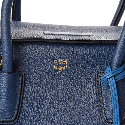 MCM Grained Calfskin Medium Milla Tote Navy 7 of 9