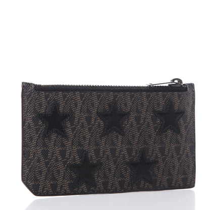 Saint Laurent Classic Toile Monogram Stars 5 Fragments Zip Pouch Card Holder Black 3 of 7