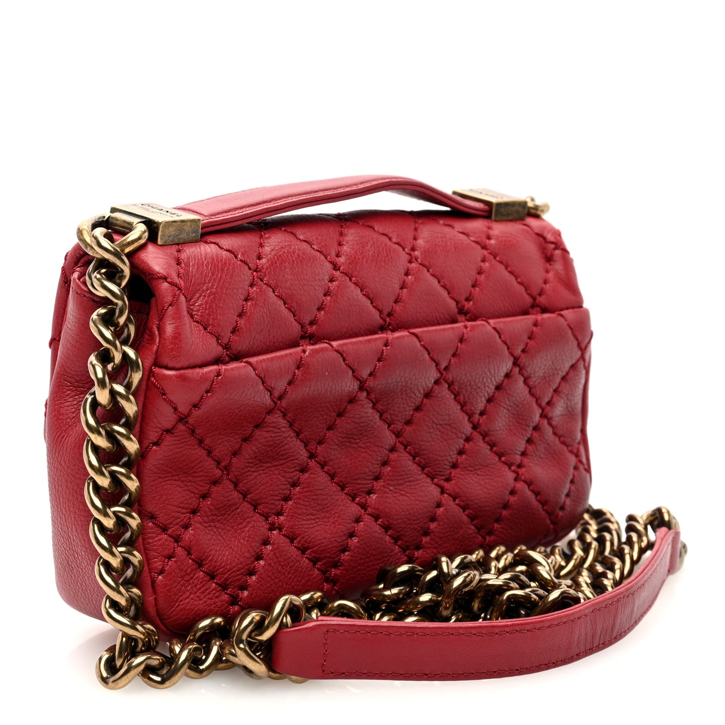 Calfskin Quilted Mini Urban Day Flap Red