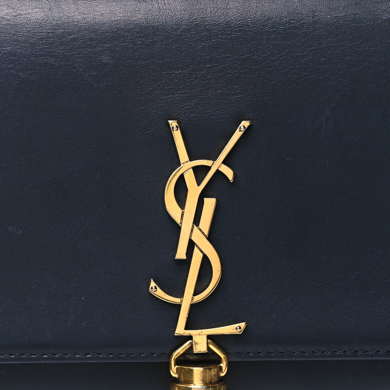 Saint Laurent Smooth Calfskin Classic Monogram Kate Tassel Chain Wallet Marine 7 of 9